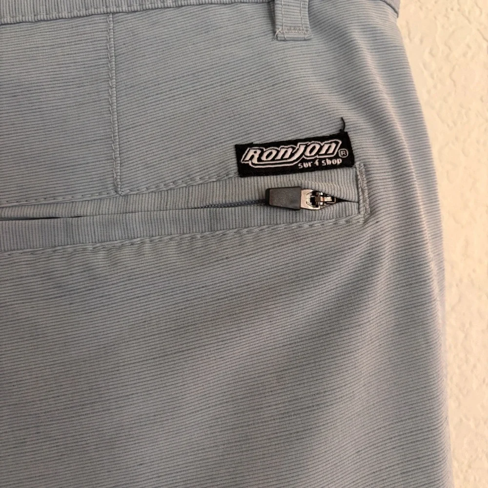 Ron Jon Surf Shop Hybrid Shorts 32 Stretch Light Blue Coastal Surf